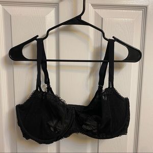 EUC Black Lace Victoria’s Secret Unlined Dream Angels Demi 38DDD/38F